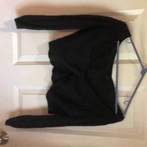 Black light knitted sparkly cover up